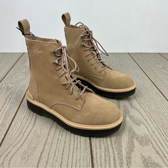 Sorel Women's Hi-Line Lace Boot US5.5 Canoe / Tawny Buff $185 - Picture 1 of 8